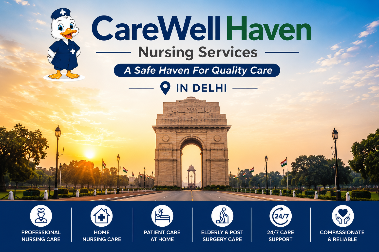 Home nursing care in Delhi – professional nurse caring for patient at home