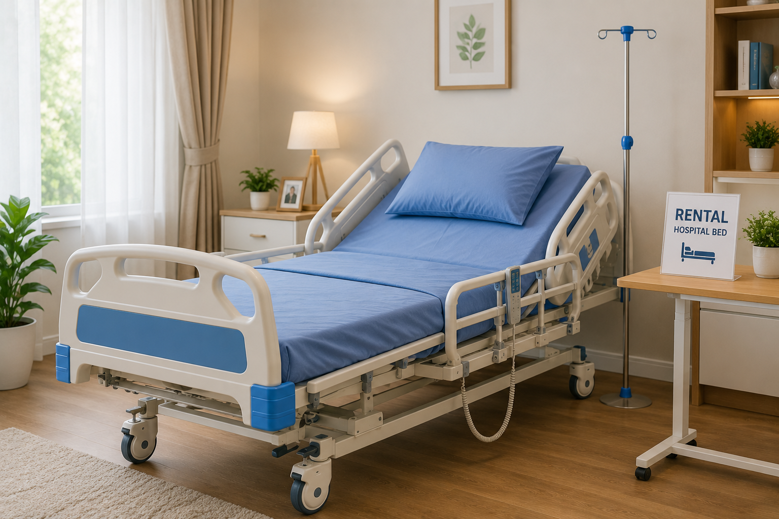 Hospital bed on rent in Noida – fully electric hospital bed with mattress