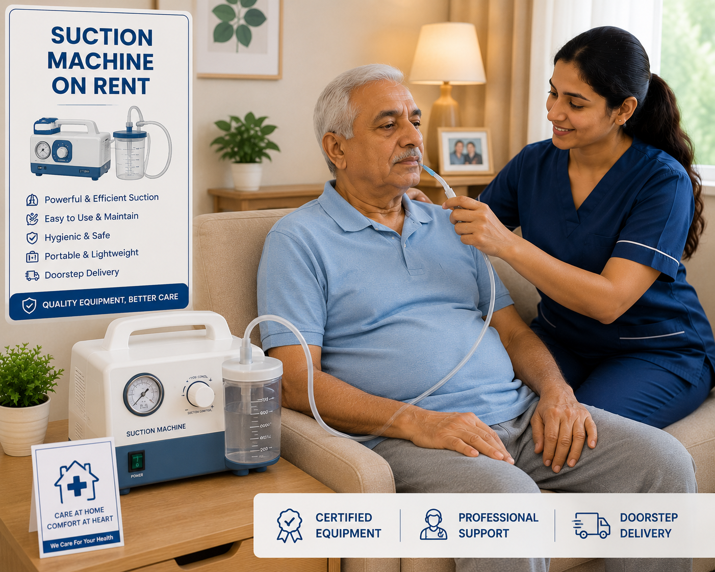 Suction machine on rent in Noida – portable suction unit for airway clearance